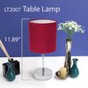 Simple Designs Chrome Mini Basic Table Lamp with Fabric Shade, Slate Gray, PK 2 LT2007-SLT-2PK